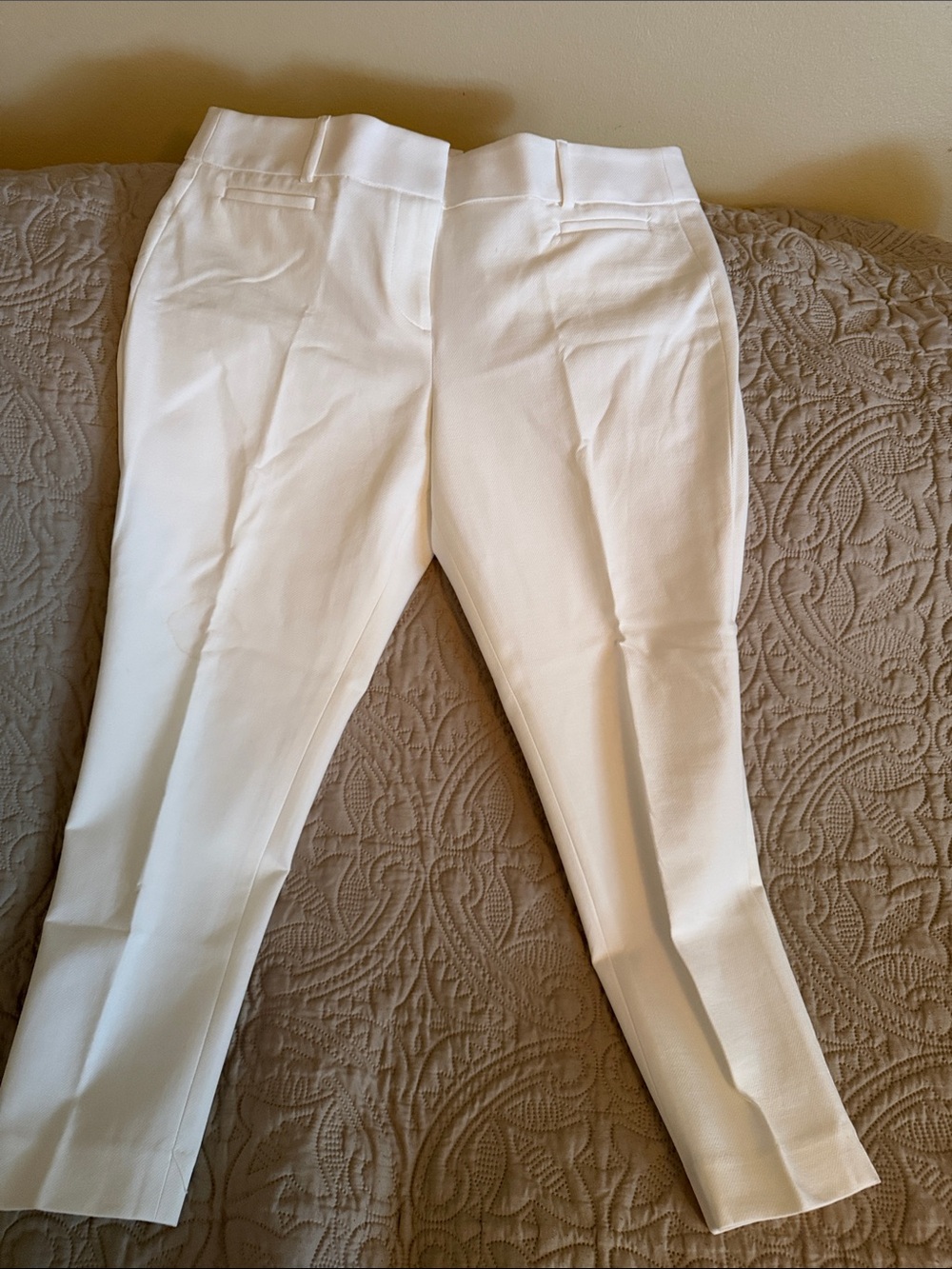 LOFT White Cropped Dress Pants